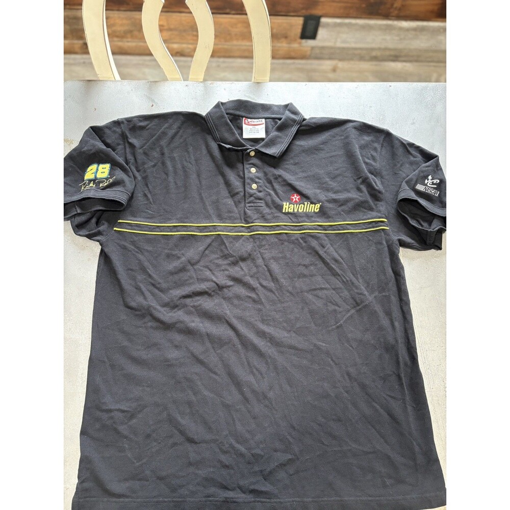 Vintage 90s NASCAR Texaco Havoline #28 Polo Shirt Mens